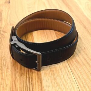 Reversible Men's Belt Black/tan Gunmetal toned buckle size 32